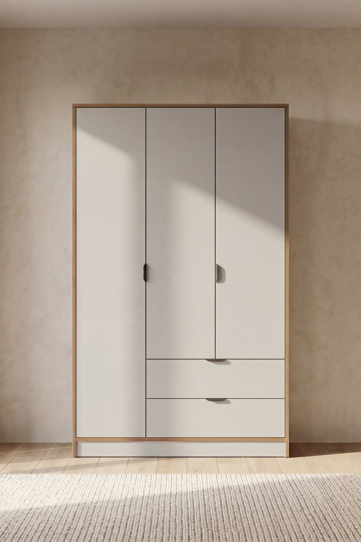 Arden 3 Kapaklı 2 Çekmeceli Gardırop/Dolap Y:182 G:97 D:44 - Yatak Odası / Gardırop