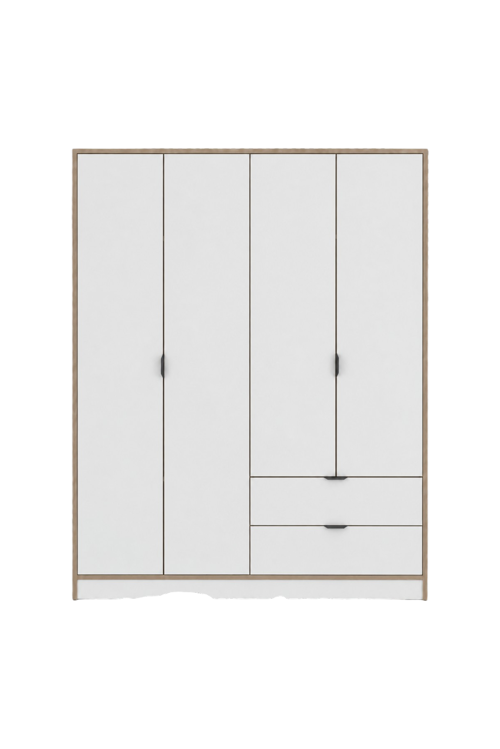 Arden 4 Kapaklı 2 Çekmeceli Gardırop/Dolap Y:182 G:128 D:44 / Beyaz - Yatak Odası / Gardırop