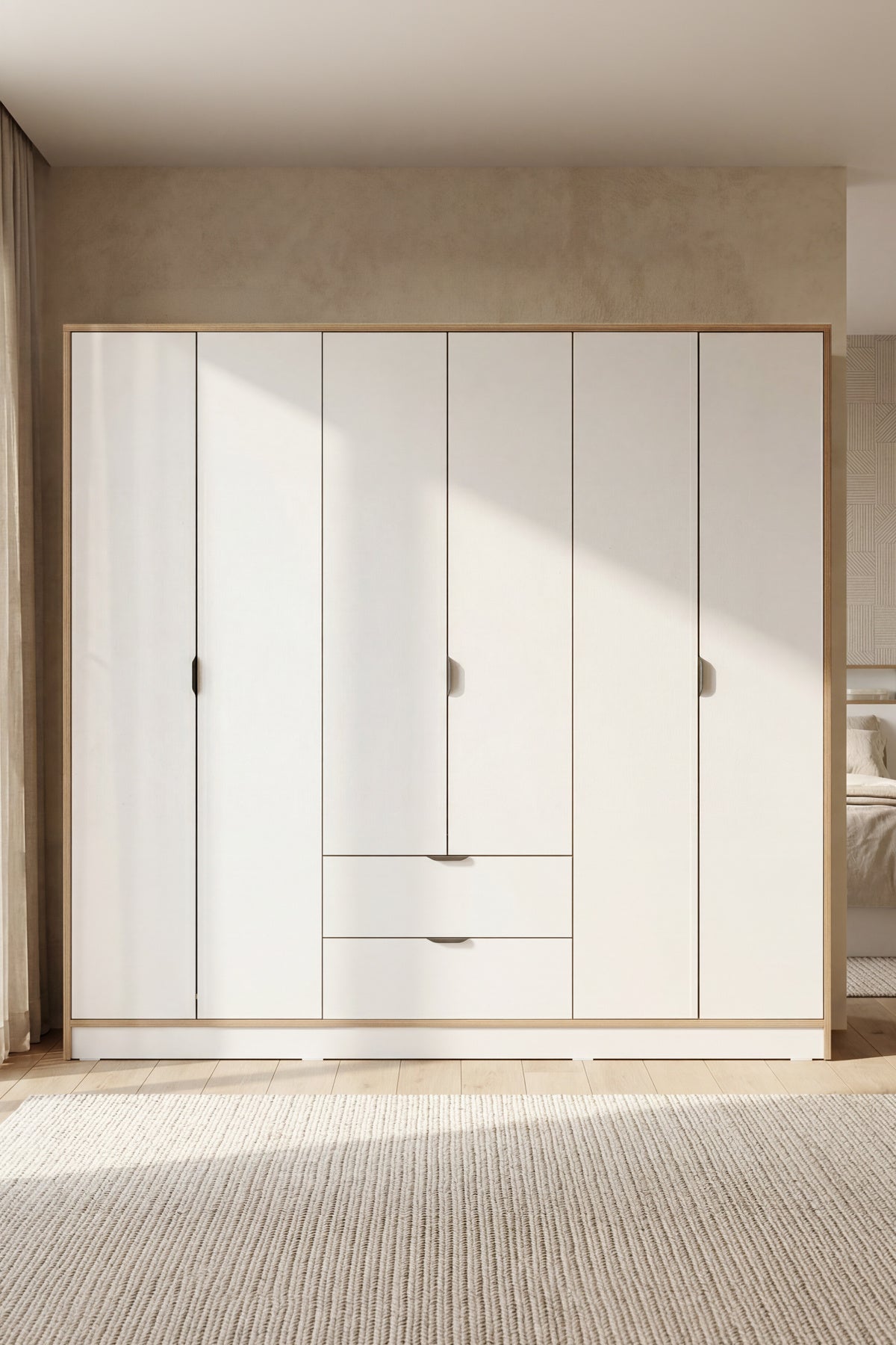 Arden 6 Kapaklı 2 Çekmeceli Gardırop/Dolap Y:182 G:190 D:44 - Yatak Odası / Gardırop