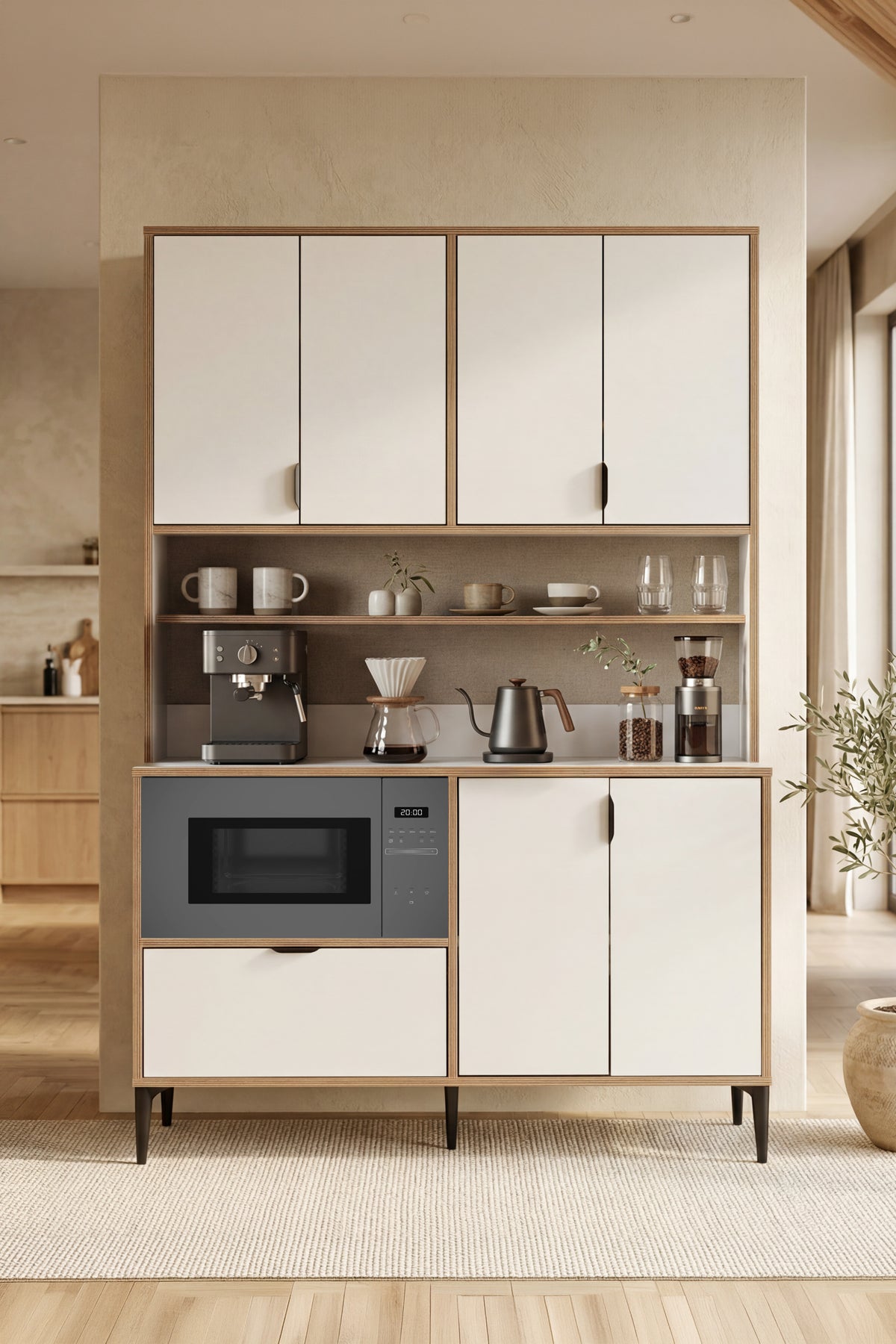 Arden 7 Kapaklı Kahve Köşesi, Mutfak Stüdyosu Y:190 G:128 D:44 - Mutfak Mobilyası