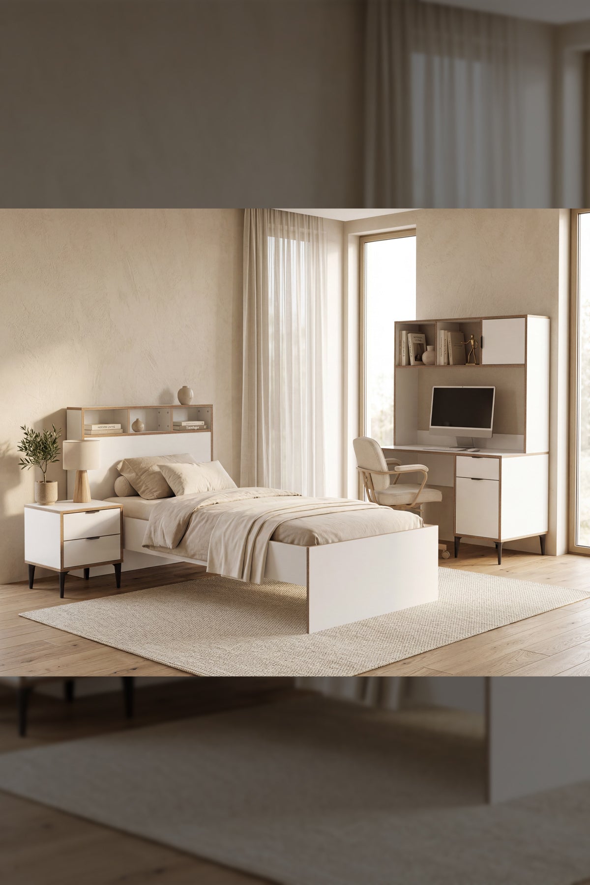 Arden Raflı Çalışma Masası Y:174 G:120 D:60 - Ofis Mobilyası - Görsel 5