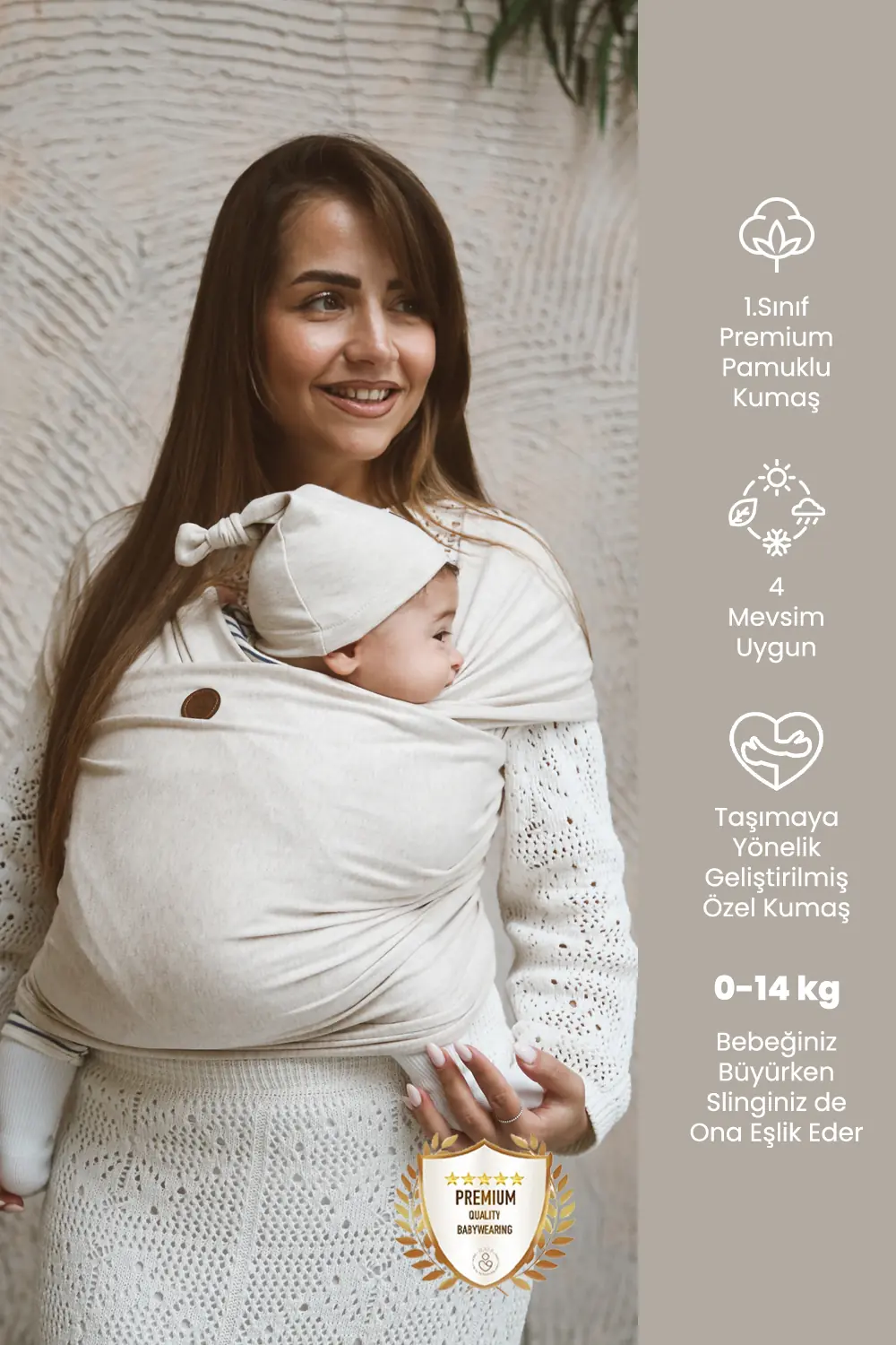 Premium Esnek Wrap Sling ( Babysling - sling - babysling - bebek taşıma şalı - babywearing - kanguru ) - Giyim / Bebek Giyim | ILAYS MABEL
