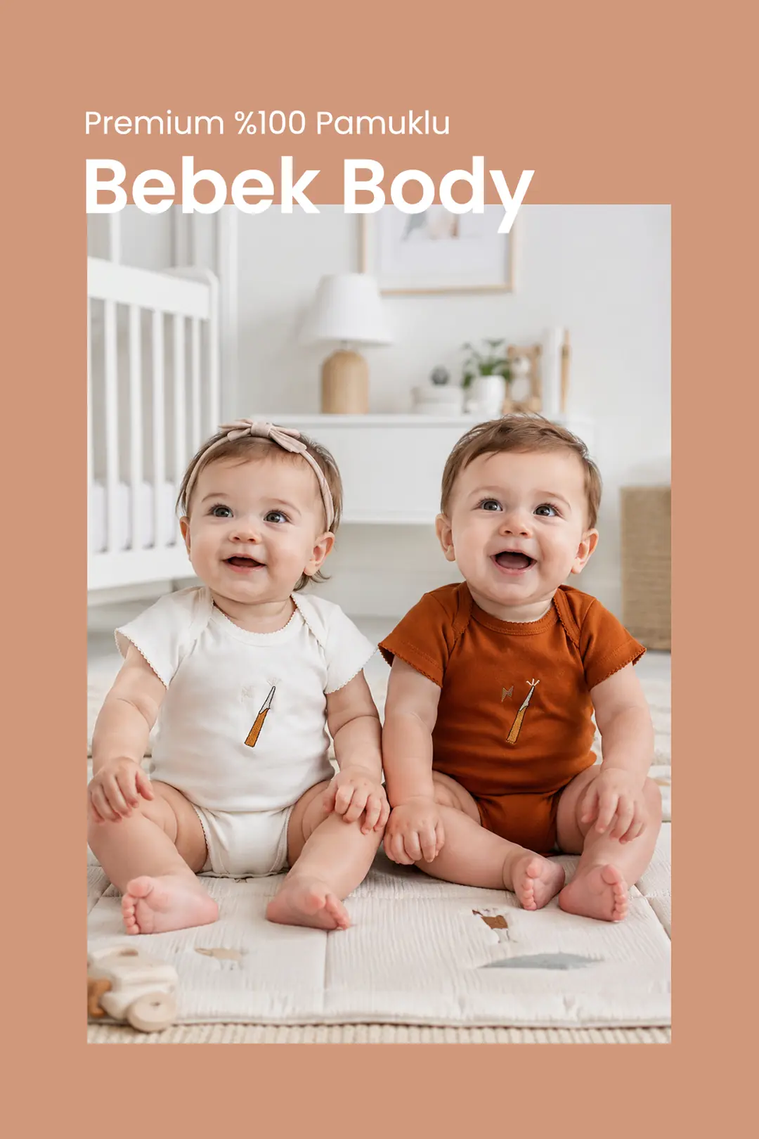 Premium %100 Pamuklu Çıt çıtlı Nakışlı Bebek Zıbın Body 2li Set takım - Giyim / Bebek Giyim | ILAYS MABEL