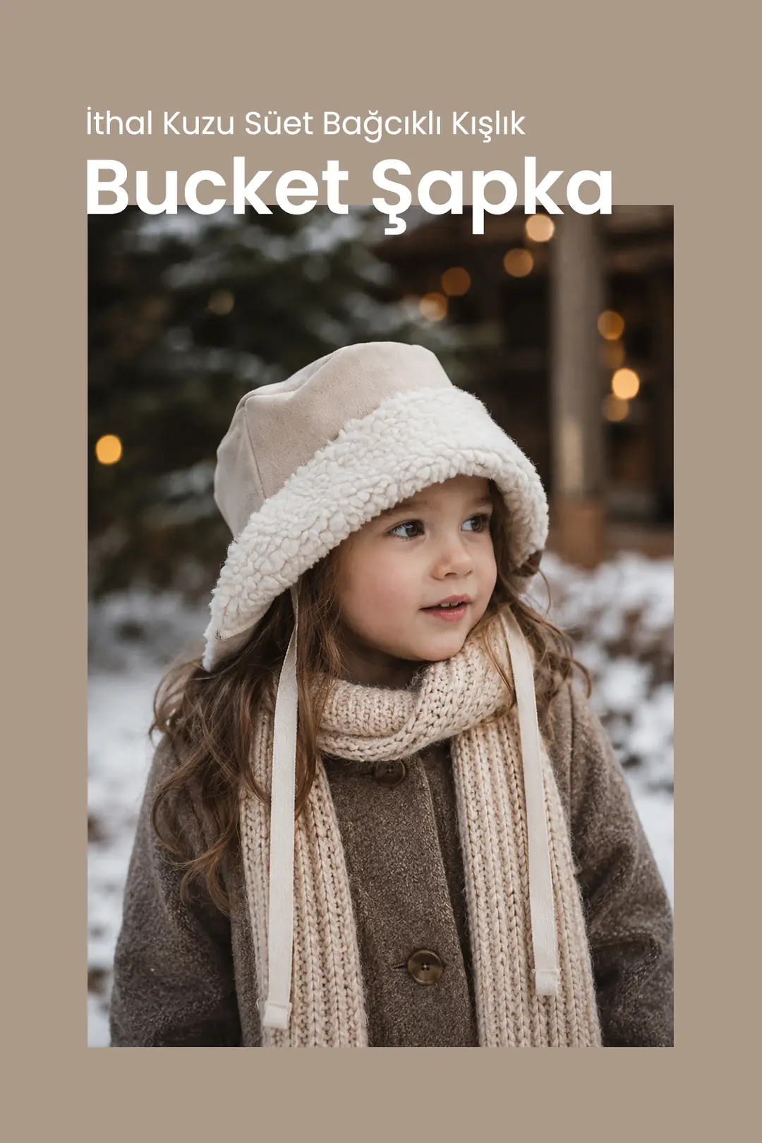 İthal Kuzu Süet Bağcıklı Kışlık Bucket Şapka çocuk şapka - Giyim / Bebek ve Çocuk Aksesuar | ILAYS MABEL
