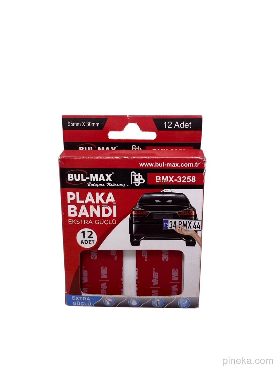 Bul-Max - Plaka Bandı 12' Li -Ekstra Güçlü Çift Taraflı Yapışkan Montaj Bandı 95*30 - Bahçe & Yapı Market / Yapıştırıcı & Bant
