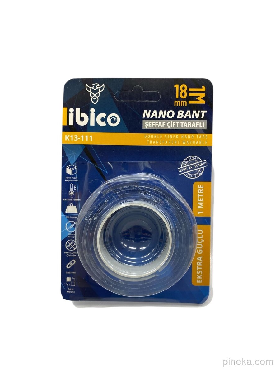 İBİCO ÇİFT TARAFLI ŞEFAF NANO BANT 18MM*1MT